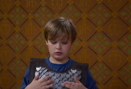 Boy in armor.の写真素材