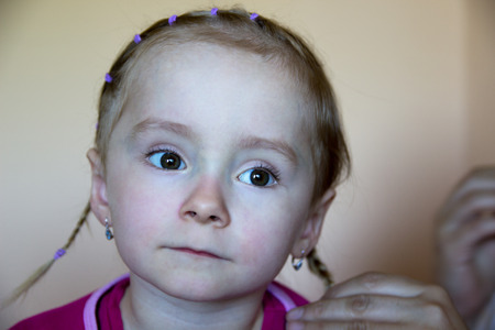 New hairstyle, hair straightening.の写真素材