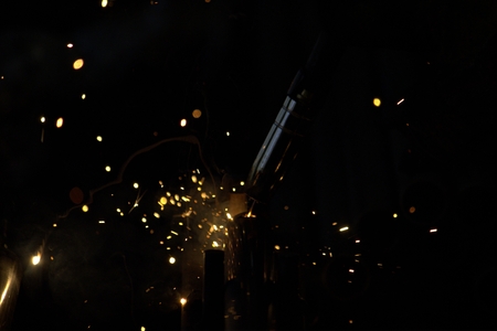 Welding steel with sparks