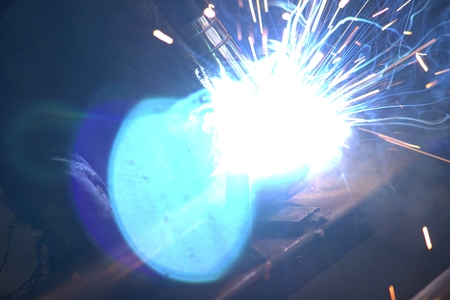 Welding steel with sparks