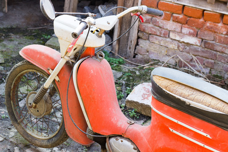 Old motorcycle, production year 1970, production Czech Republic, Europeの写真素材