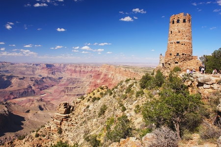 Grand Canyon, view of the Indian watchtower, Arizonaの写真素材