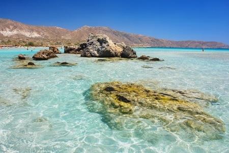 View of the Elafonisi beach, Crete, Greeceの写真素材