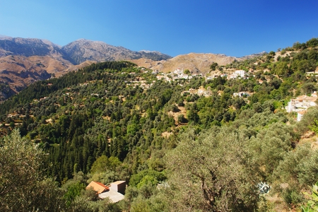 Mountain village on Creteの写真素材