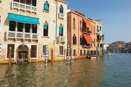 View from the boat on the Grand Canal, Veniceの写真素材