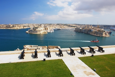 View from the Valletta of the Grand Harbour, Maltaのeditorial素材