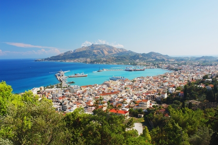 View of the main town of Zakynthos, Greeceの写真素材