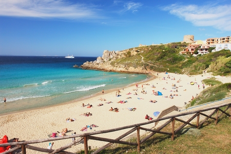 The beach in Santa Teresa Gallura, Sardiniaのeditorial素材
