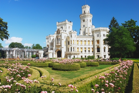 View of the castle Hluboka nad Vltavou, Czech Republicのeditorial素材