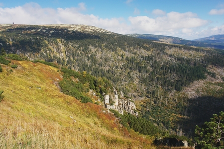 Autumn in the Krkonose mountains, Czech Republicの写真素材