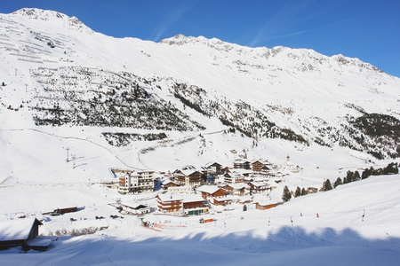 Alpine village Vent in the Austrian Alpsの写真素材