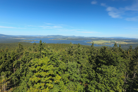 View of the lake Lipno, Czech Republicの写真素材