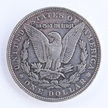 silver one dollar coinの写真素材