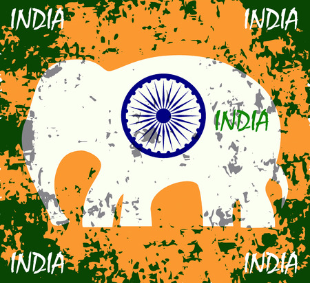 Indian Independence Day background with  wheel.flag democracyのイラスト素材
