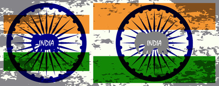 Indian Independence Day background with  wheel.flag democracyのイラスト素材
