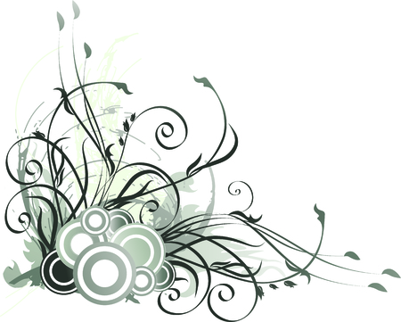Floral  background. Vector illustration with branches and leaves.のイラスト素材
