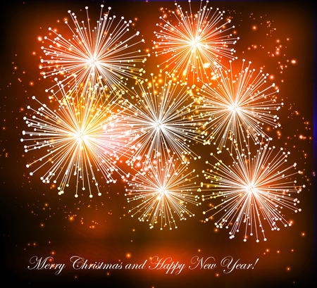 Merry Christmas Landscape. Vector Merry Christmas Happy New Yearのイラスト素材