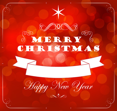 Christmas and New Year greeting card. Vector illustration. Blurred background. Snowy evening street with lights. Wallpaper.のイラスト素材