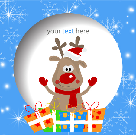 Christmas and New Year greeting cardのイラスト素材