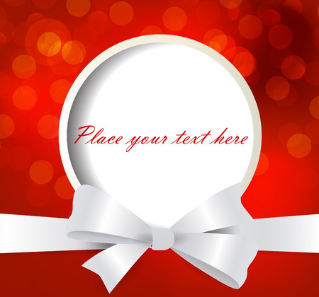 Christmas and New Year greeting card. Vector illustration. Blurred background. Snowy evening street with lights. Wallpaper.のイラスト素材