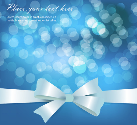 Christmas and New Year greeting card. Vector illustration. Blurred background. Snowy evening street with lights. Wallpaper.のイラスト素材