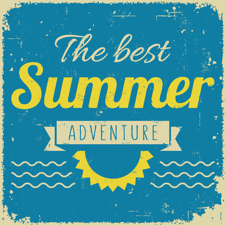Vintage styled summer poster for promotional, retail, and travelのイラスト素材