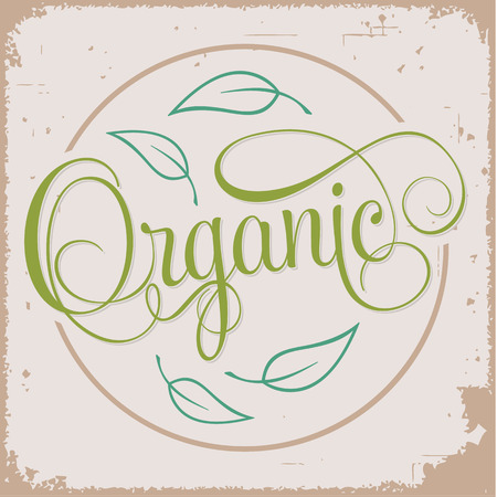 ORGANIC hand lettering grunge poster, handmade calligraphyのイラスト素材