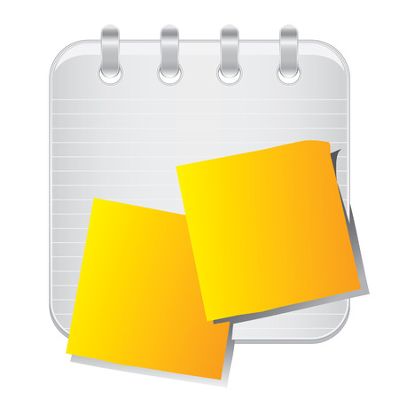Note book with stick notes, web application iconのイラスト素材