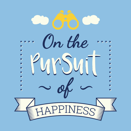 The pursuit of happiness, retro posterのイラスト素材