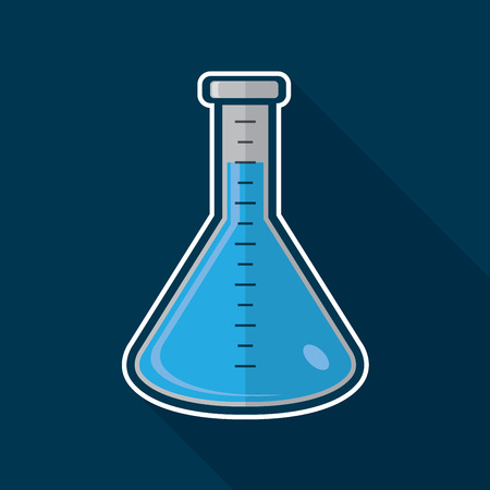 Medical test bottle. Flat icon design.のイラスト素材