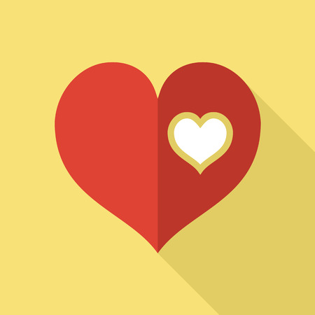 Flat icon design. Heart icon. Love and romance concept.のイラスト素材