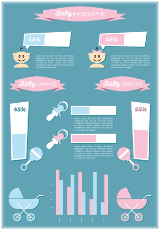 Baby statistics and nursery data.のイラスト素材