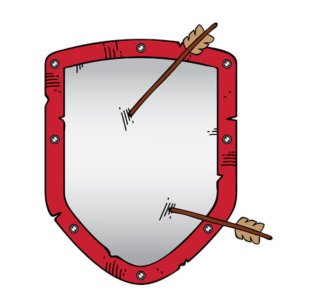 Cartoon shield with arrowsのイラスト素材