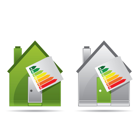 Energy saving certificate concept, green building conceptのイラスト素材