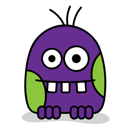 Little scary violet monsterのイラスト素材