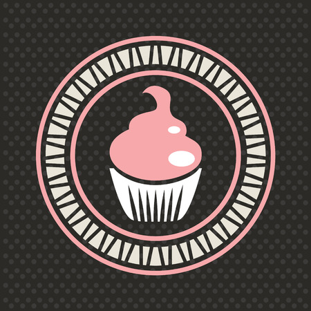 Retro cupcake and bakery labelのイラスト素材