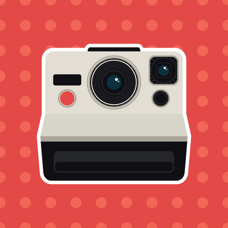 Retro camera on pattern backgroundのイラスト素材