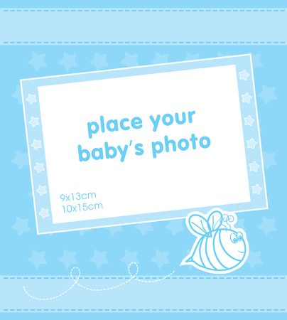 Template frame design for baby photoのイラスト素材