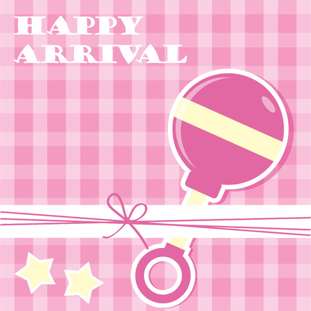 Template frame design with baby accessories, baby rattle toy, scrapbook conceptのイラスト素材