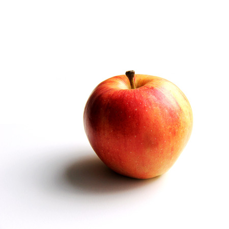 Organic red apple, healthy lifestyle concept, food photographyの写真素材