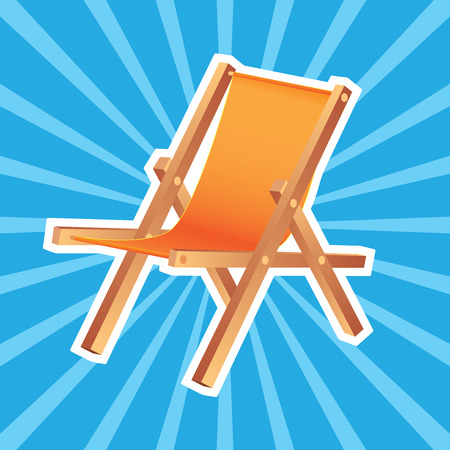 Beach sunbed highlight, summer travel offer timeのイラスト素材