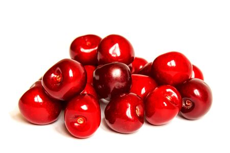Cherries isolate on a white background.Selective focus. Natureの写真素材