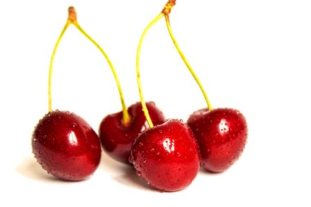 Cherries isolate on a white background.Selective focus. Natureの写真素材