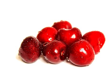 Cherries isolate on a white background.Selective focus. Natureの写真素材