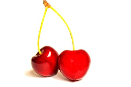 Cherries isolate on a white background.Selective focus. Natureの写真素材