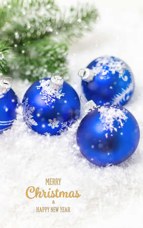 Merry Christmas and Happy New Year, Holidays greeting card background. Selective focus.の写真素材