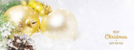 Merry Christmas and Happy New Year, Holidays greeting card background. Selective focus.の写真素材