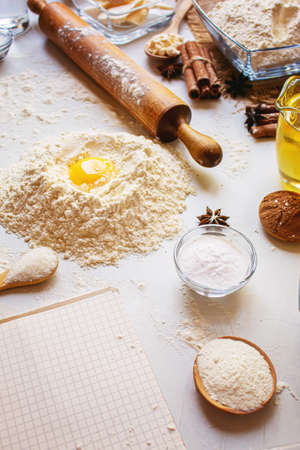 preparation for baking. Culinary concept. top view. selective focus