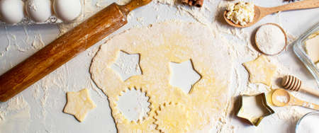 preparation for baking. Culinary concept. top view. selective focus