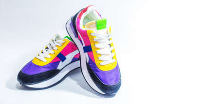 sneakers on white background. selective focus.sports